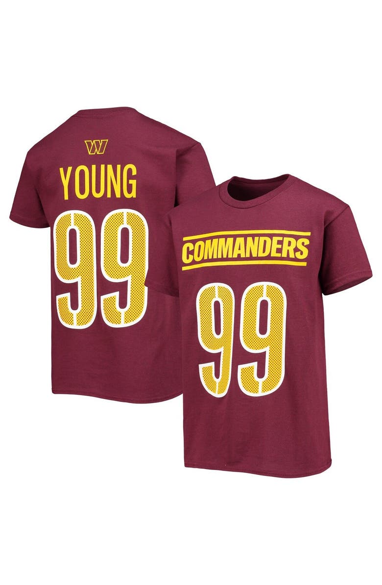 Outerstuff Youth Chase Young Burgundy Washington Commanders Mainliner Player Name & Number T-Shirt, Main, color, 