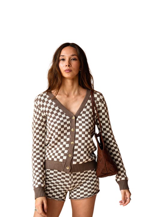 Annie Checked Knit Cardigan