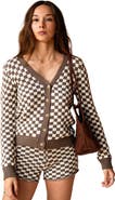PINK HALEY Annie Checked Knit Cardigan