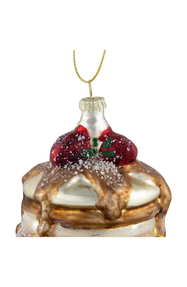 Northlight 3.75" Pancakes and Syrup Glass Christmas Ornament, Alternate, color, Gold