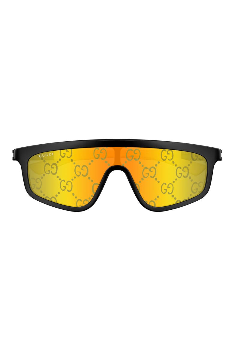 99mm Oversize Mask Sunglasses, Main, color, BLACK/ YELLOW