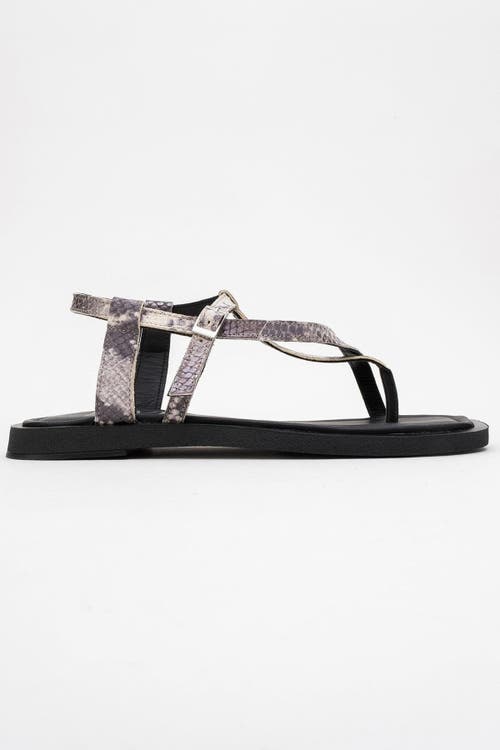 Forever & Always Shoes Morgana Leather Thong Sandal In Black