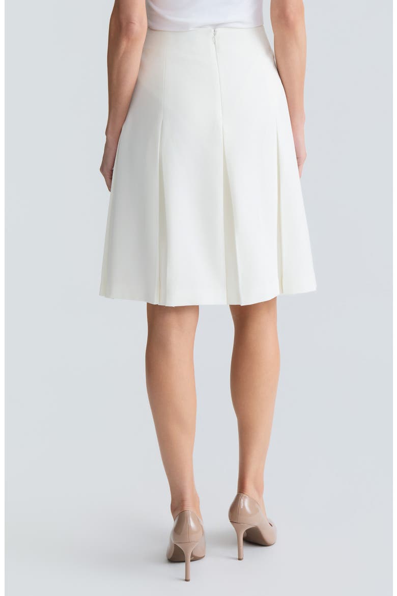 Pleated Stretch Crepe Skirt, Alternate, color, VANILLA ICE