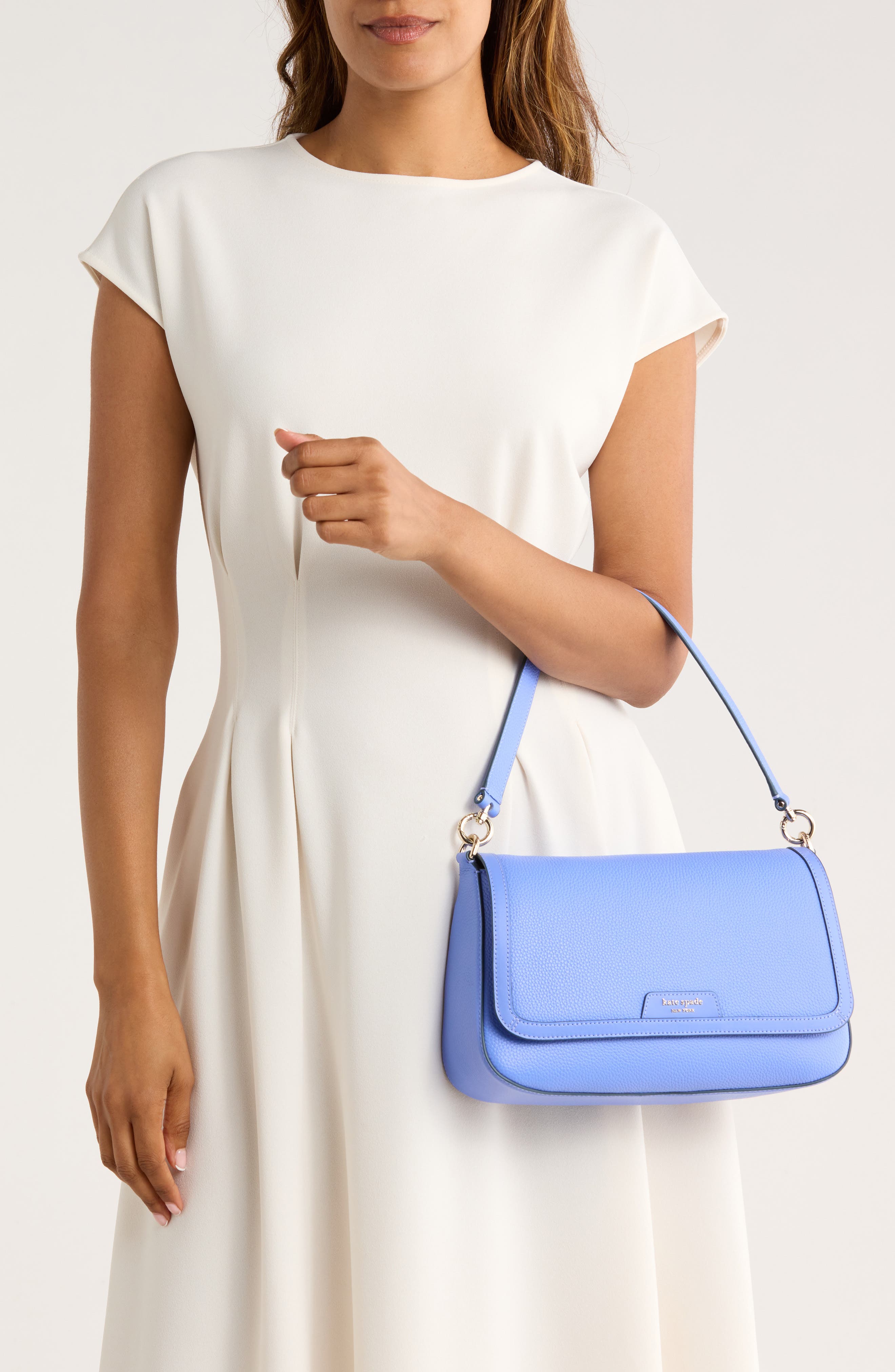 hudson pebble leather shoulder bag, Alternate, color, DARK PERIWINKLE