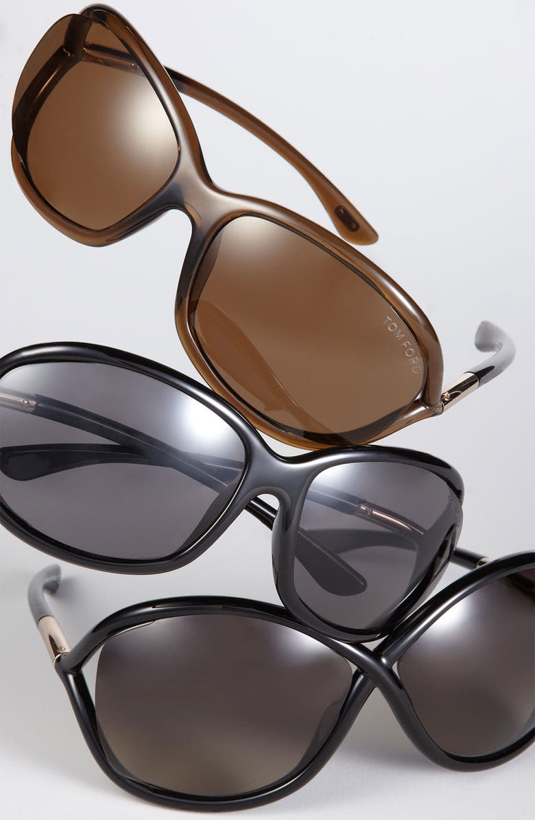 TOM FORD Jennifer 61mm Polarized Open Temple Sunglasses, Alternate, color,