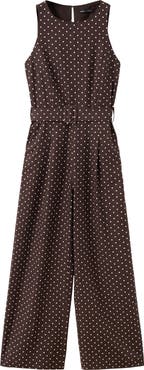 MANGO Polka Dot Sleeveless Wide Leg Jumpsuit