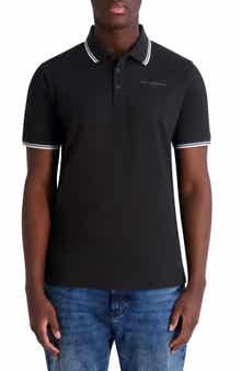 KARL LAGERFELD PARIS Stripe Tipped Stretch Cotton Polo