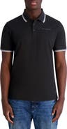 KARL LAGERFELD PARIS Stripe Tipped Stretch Cotton Polo
