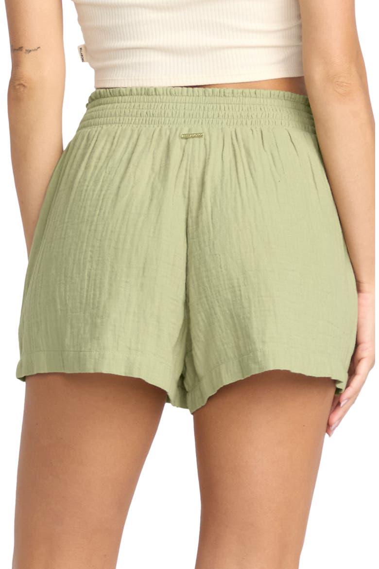 In the Waves Cotton Gauze Shorts, Alternate, color, AVOCADO