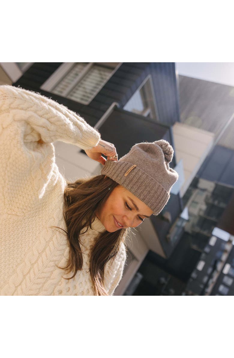 Turtle Fur Wool Tula Pom Beanie, Alternate, color, Black