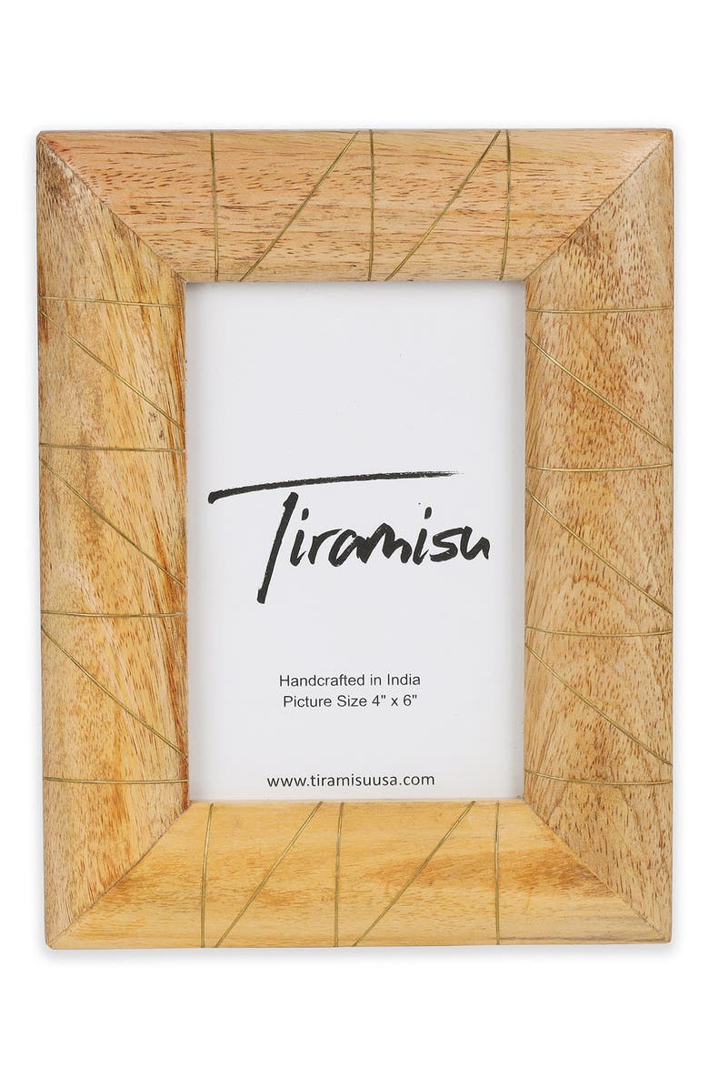 Tiramisu Wood & Brass Picture Frame, Main, color, Wood