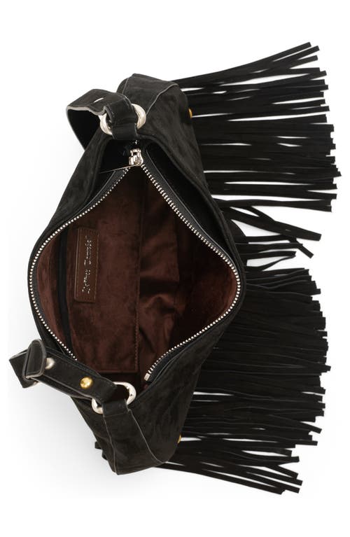 Jeffrey Campbell Lyrical Suede Crossbody Bag In Black Suede