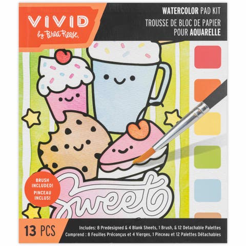 Watercolor Pad Kit, Kawaii Food, 8 Playful Designs