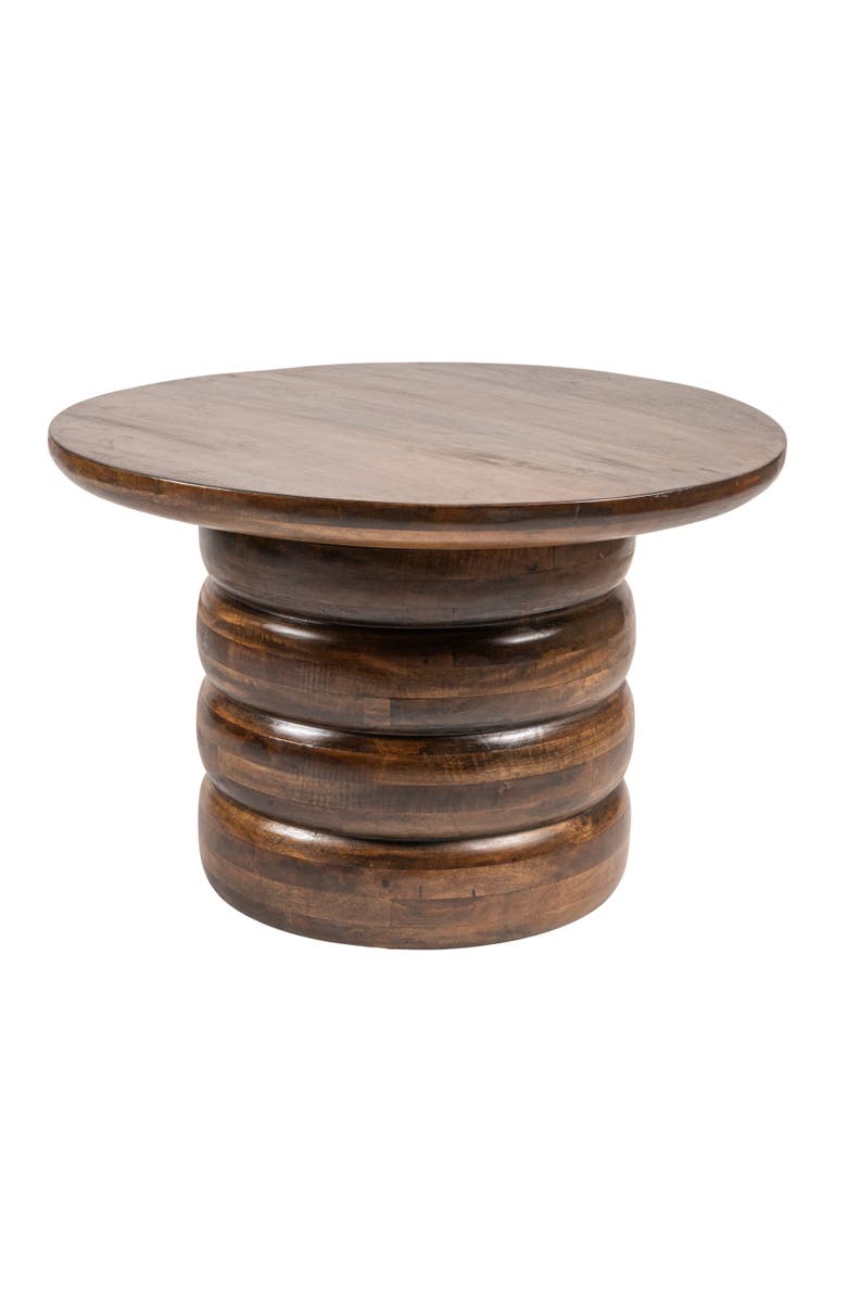 Olive Grove Round Coffee Table with Ribbed Base, Main, color, Black