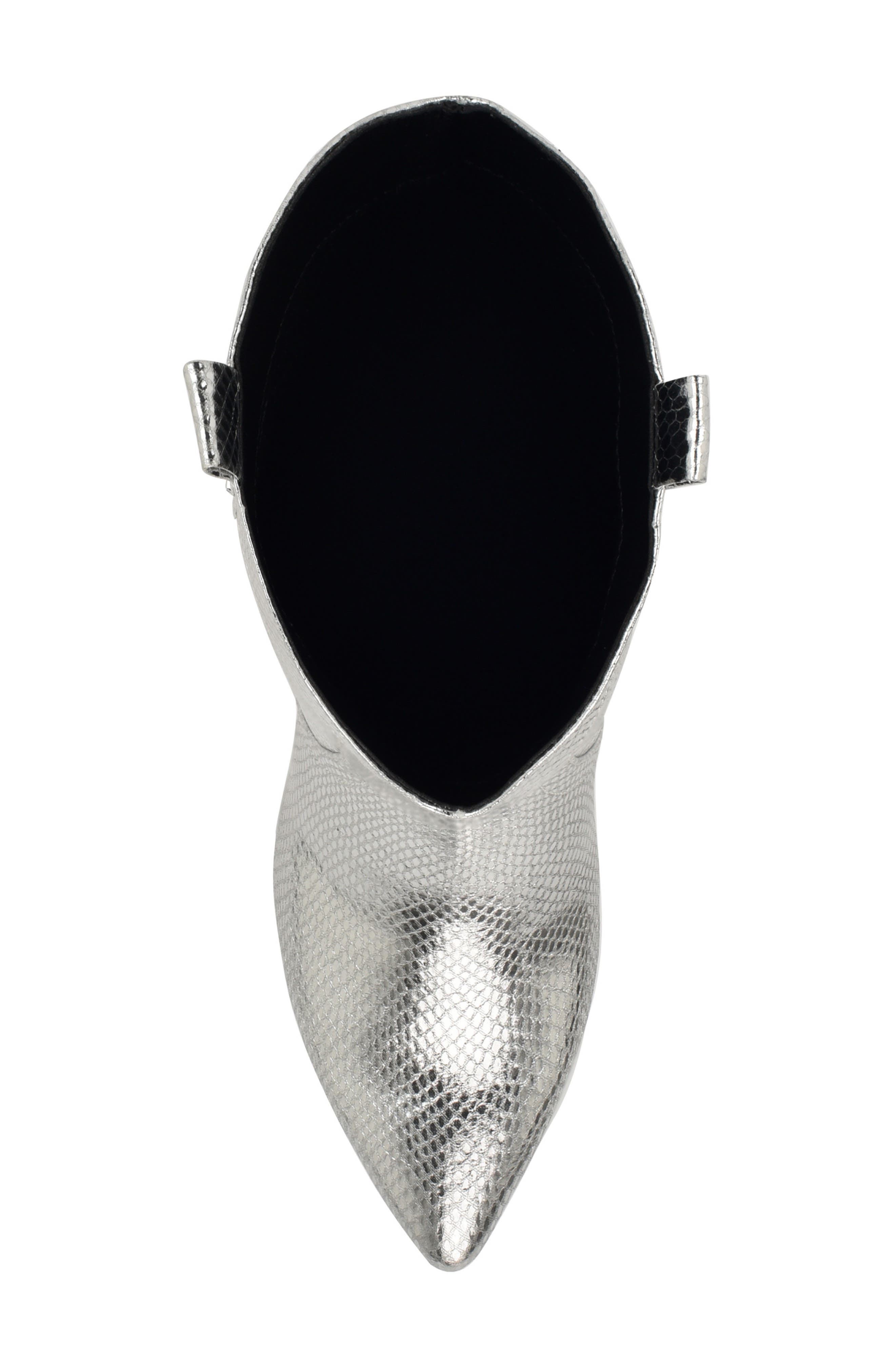 GUESS Wurlie Snakeskin Embossed Western Boot, Alternate, color, Silver