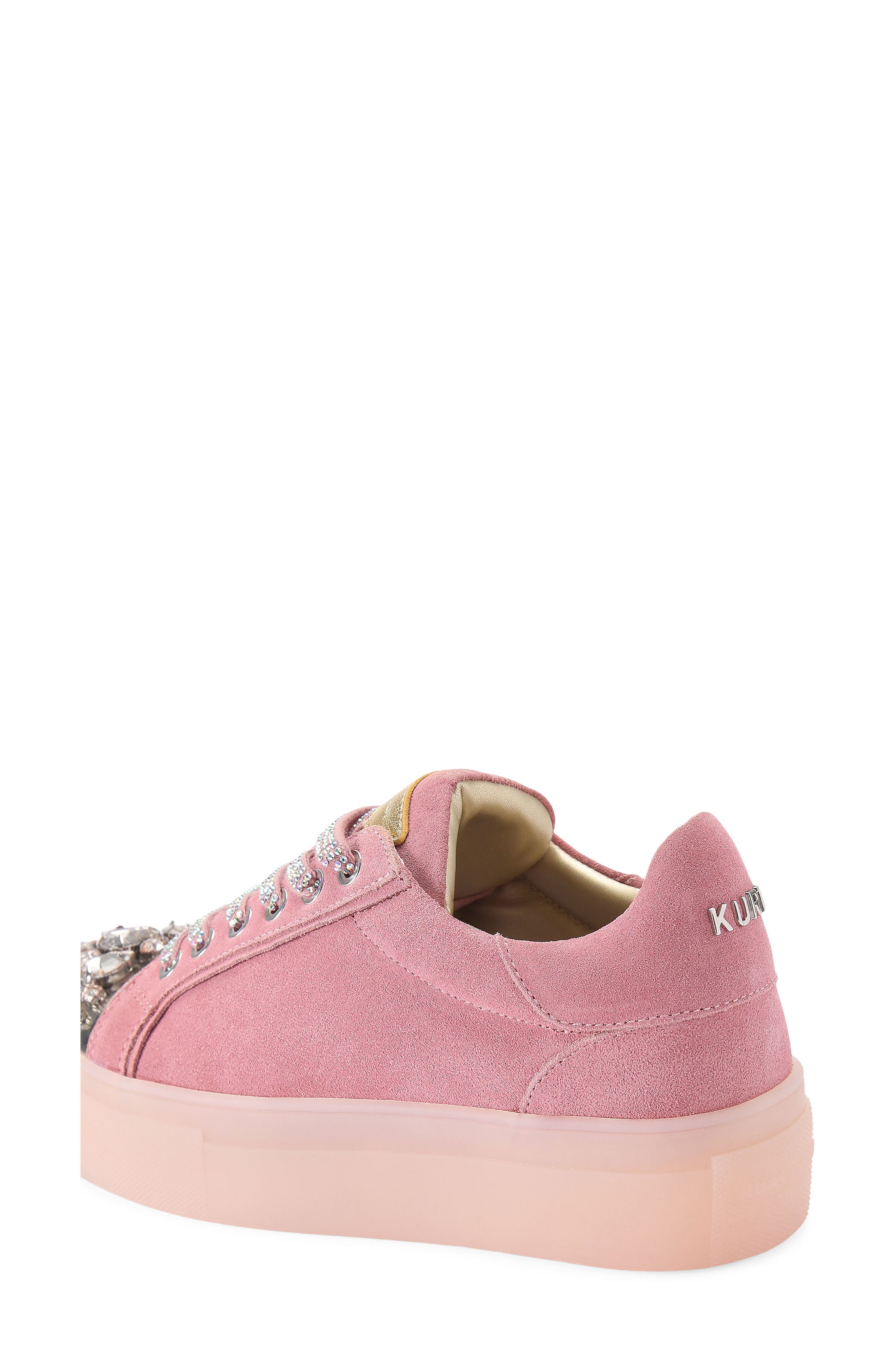 Crystal Cap Toe Platform Sneaker, Alternate, color, PINK