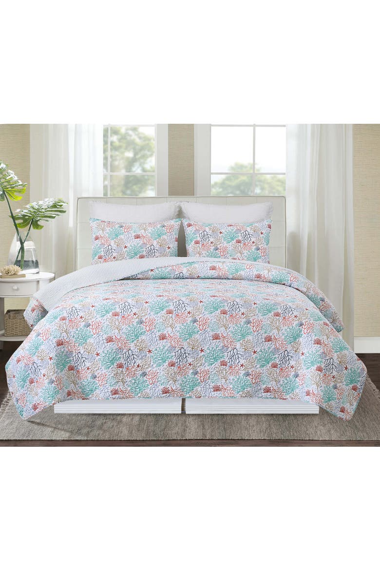 Coral Cove Full/Queen3-Piece Quilt Bedding Set, Alternate, color, Red