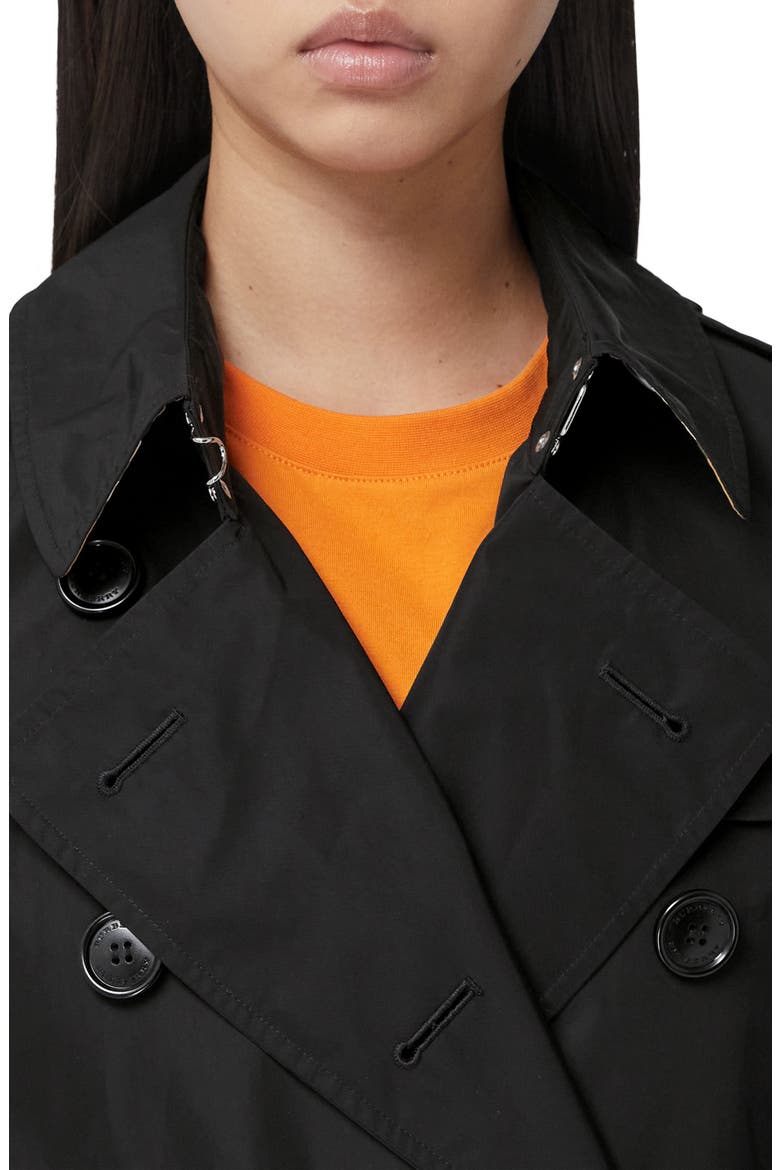 Kensington Taffeta Trench Coat with Detachable Hood, Alternate, color, BLACK