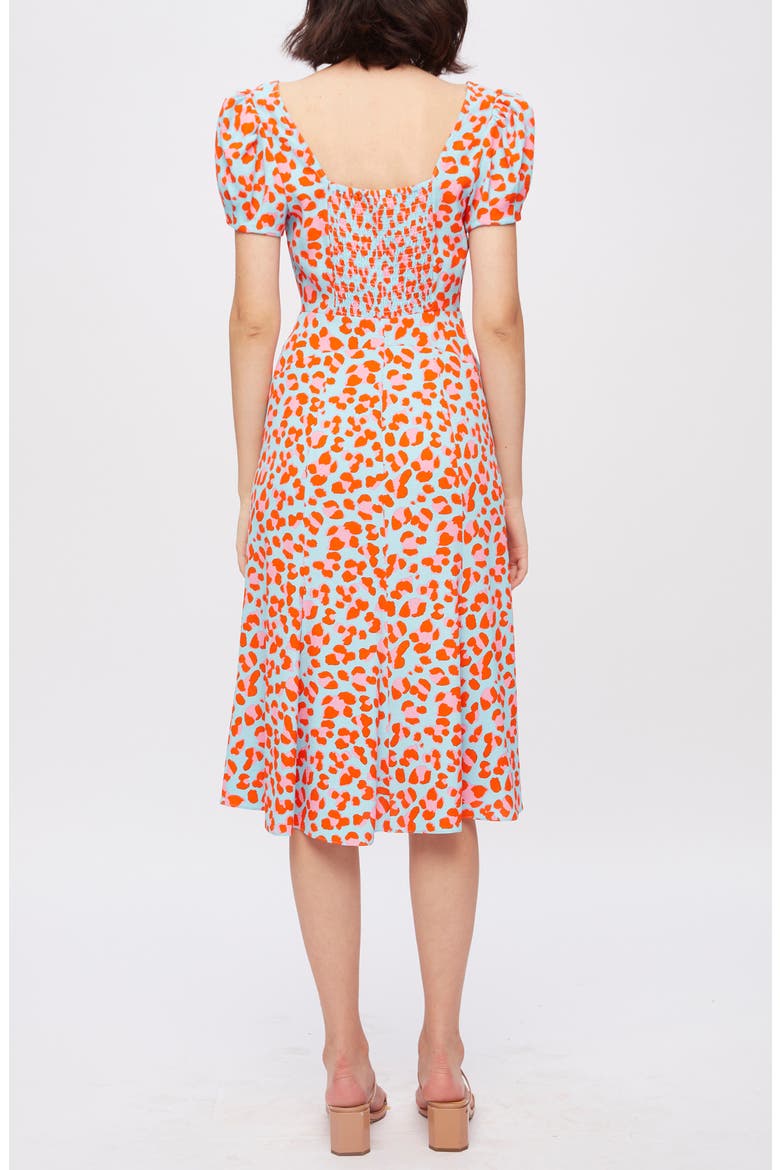 DVF Elena Leopard Dress, Alternate, color, SUMMER LEOPARD MEDIUM SKY BLUE