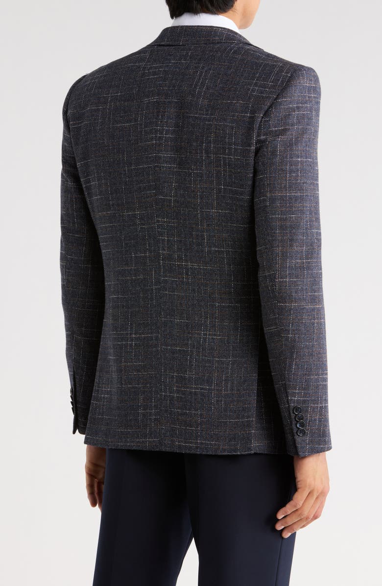 John Varvatos Star USA Plaid Knit Sport Coat, Alternate, color, Navy