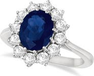 ALLUREZ Oval Blue Sapphire & Diamond Accented Ring 14k