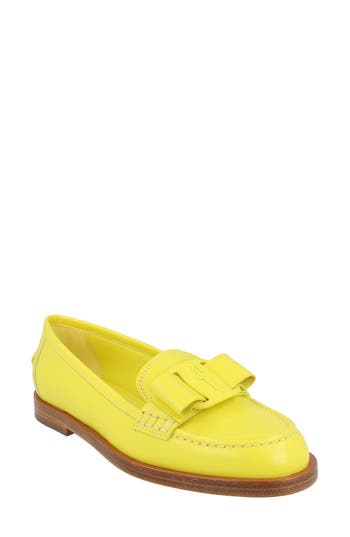 Ferragamo Vivaldo Bow Loafer In Yellow