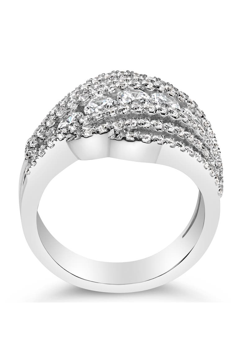 .925 Sterling Silver 2.00 ctw Lab Grown Diamond Cluster Band Ring, Alternate, color, Silver