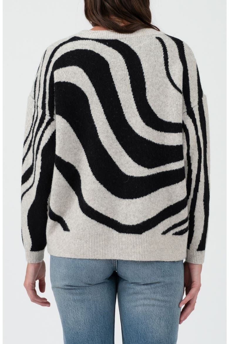 Animal Stripe Sweater, Alternate, color, WHITE