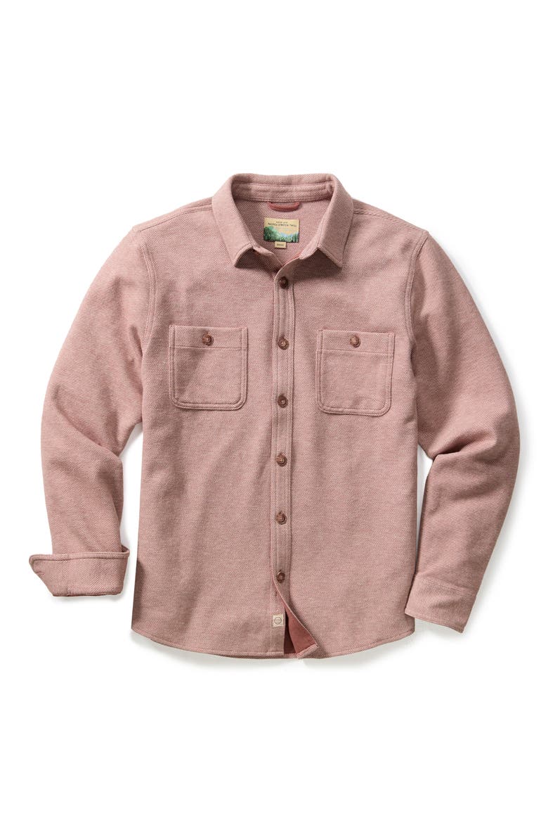 Pacifica Stretch Twill Overshirt, Alternate, color, FADED RED