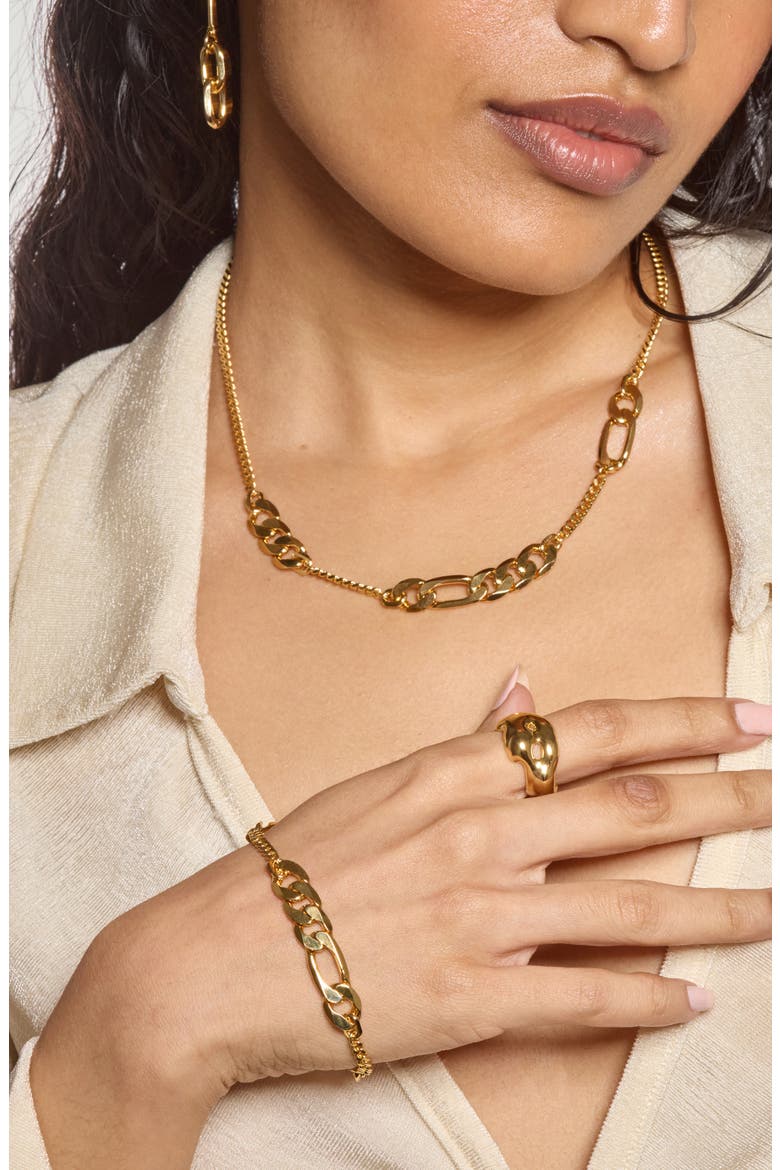 Large Trace Bracelet, Alternate, color, GOLD