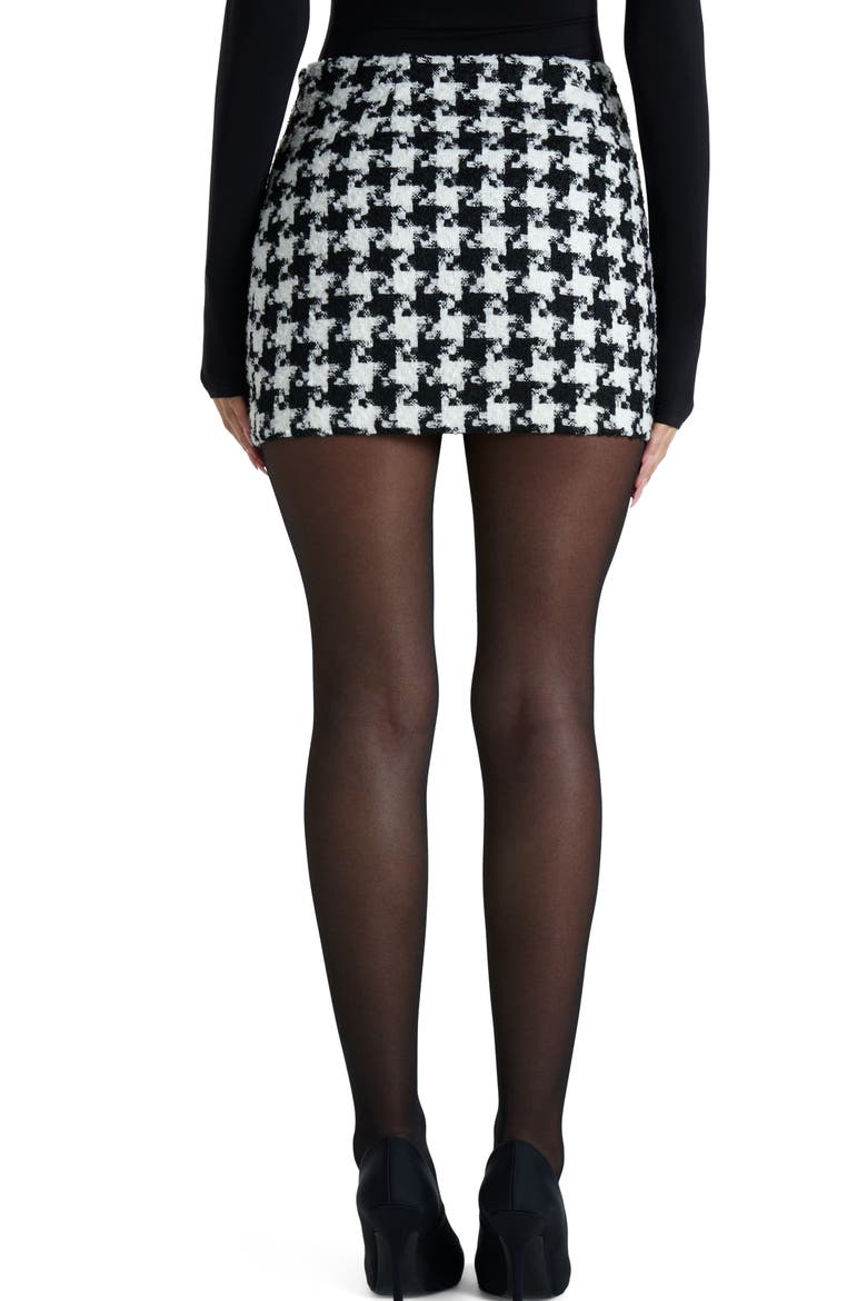 Houndstooth Check Tweed Miniskirt, Alternate, color, HOUNDSTOOTH BLACK/ WHITE