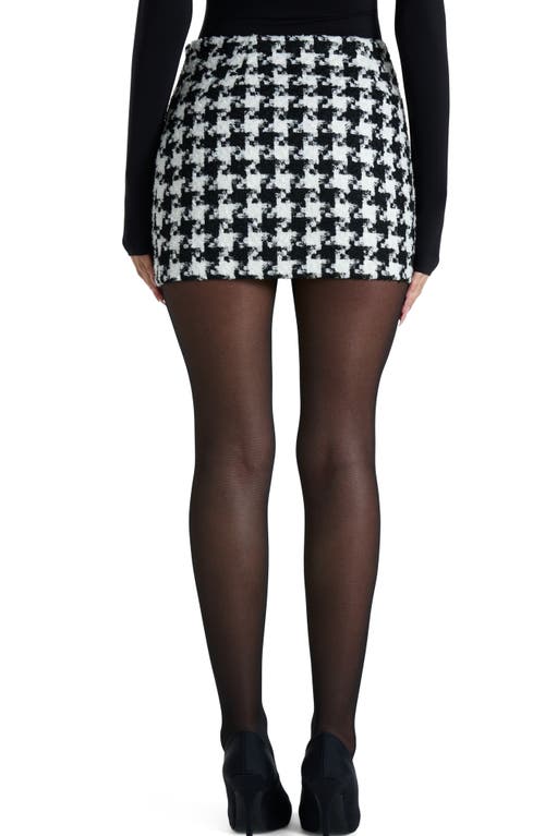 Naked Wardrobe Houndstooth Check Tweed Miniskirt In Black