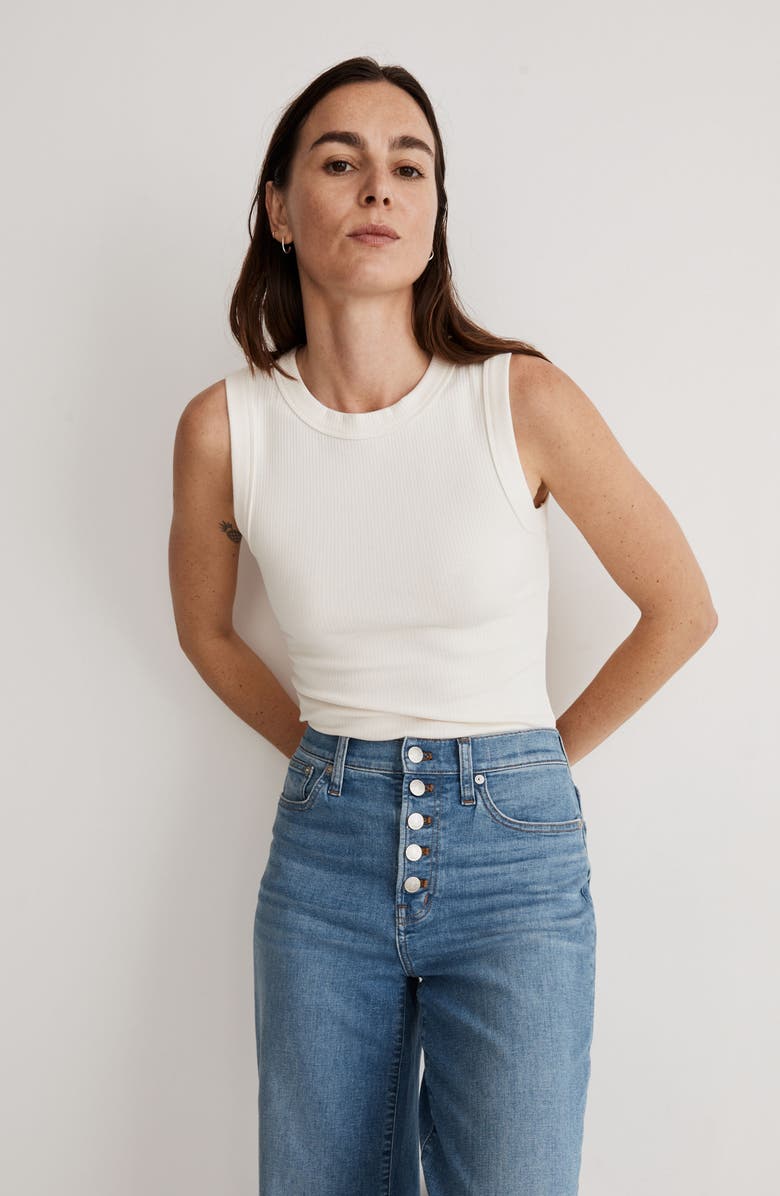 Madewell Summer Perfect High Waist Wide Leg Jeans, Alternate, color,