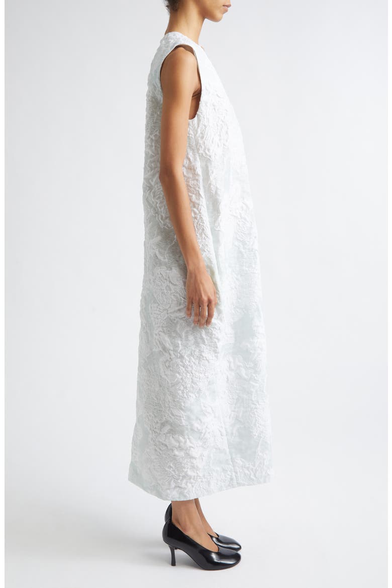 Lena Floral Silk Blend Jacquard Dress, Alternate, color, CELADON