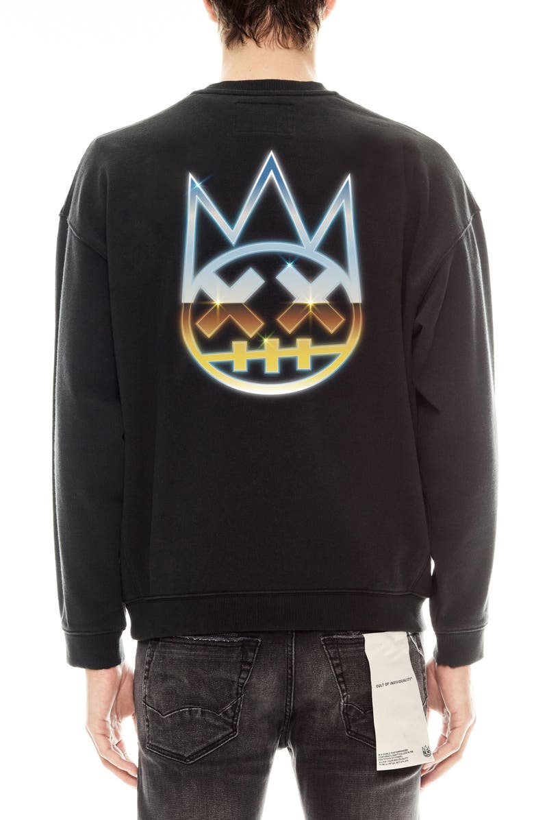 Cult of Individuality Nail Logo Graphic Sweatshirt, Alternate, color, Pirate Black