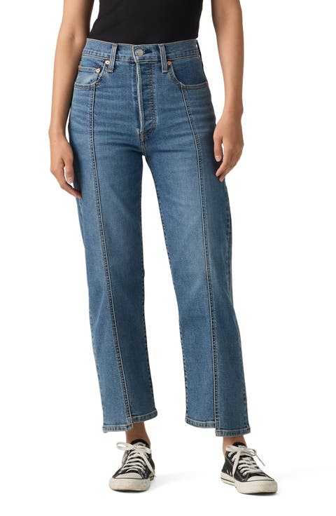 Ribcage Seamed High Waist Ankle Straight Leg Jeans (As It Seams)