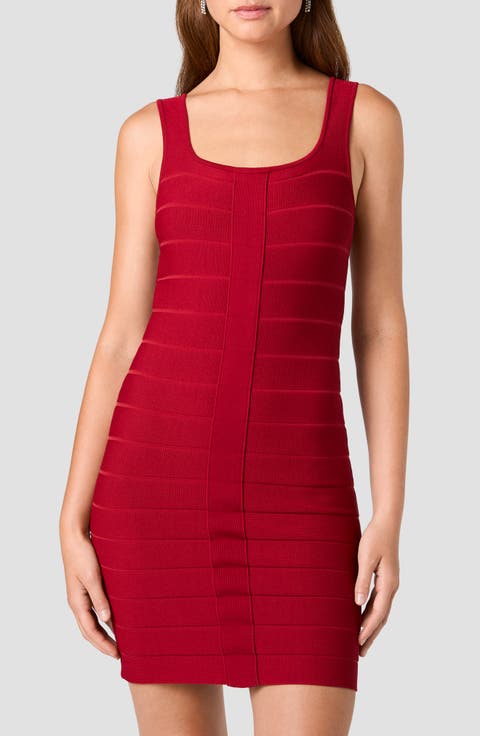Sleeveless Square Neck Bandage Minidress