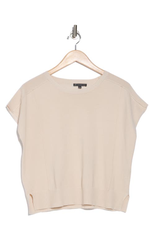 Shop Adrianna Papell Exposed Seam Extended Sleeve Sweater In Pale Bone