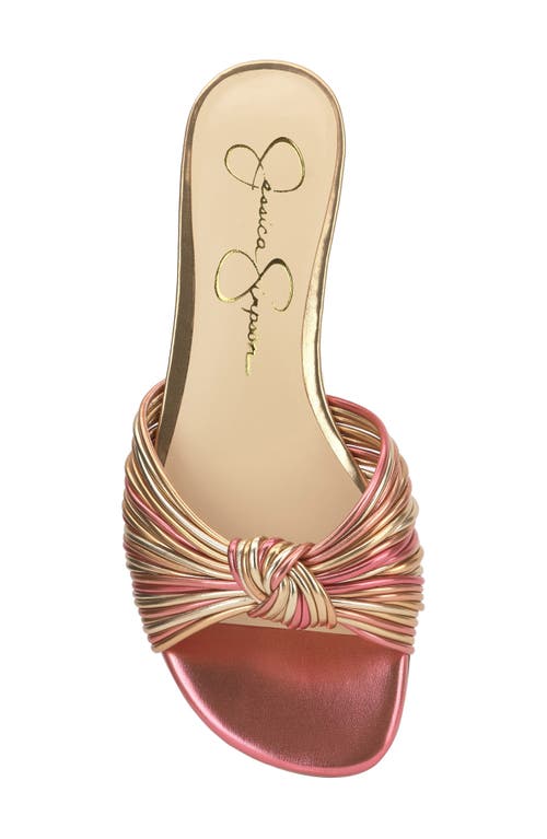 Jessica Simpson Dydra Slide Sandal In Soft Pink/gold