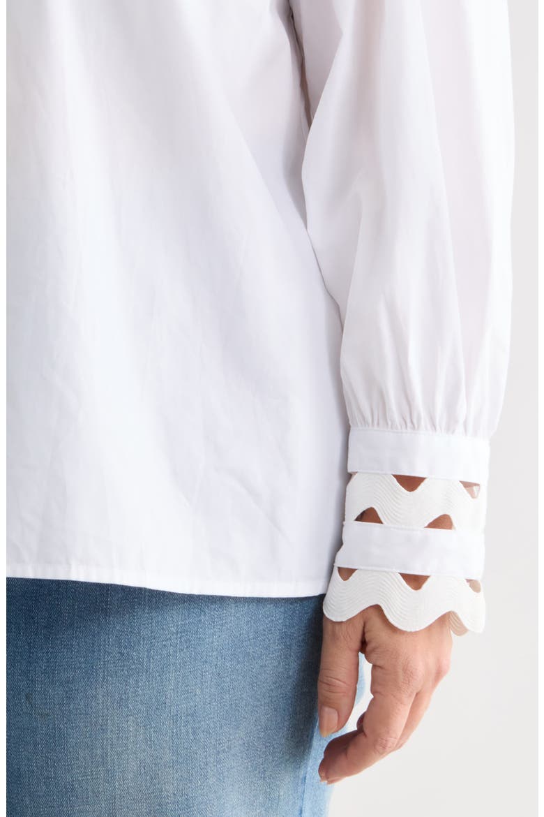 Ziana Cotton Poplin Button-Up Shirt, Alternate, color, WHITE