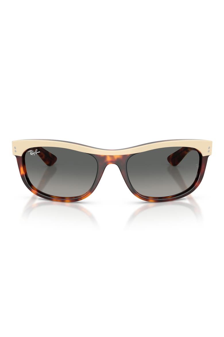 62mm Balorama Gradient Rectangle Sunglasses, Main, color, BEIGE ON HAVANA