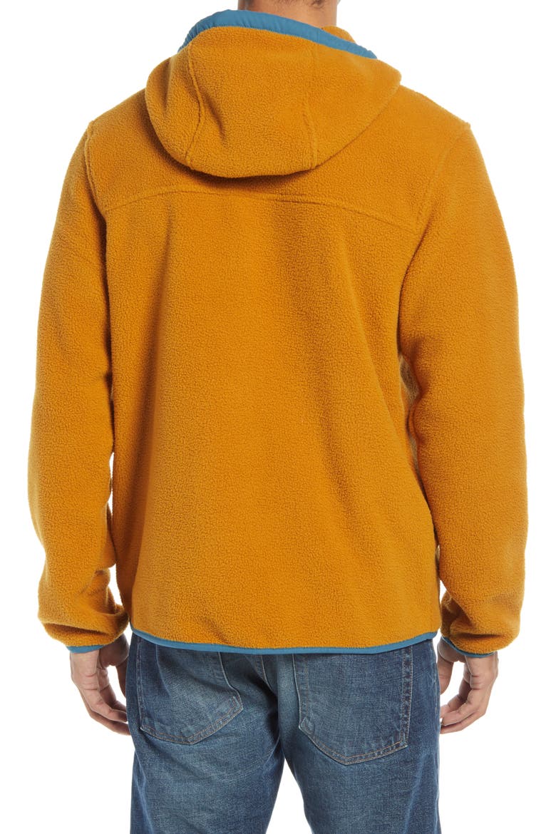 Carbondale Snap-Neck Hoodie, Alternate, color, TIMBER TAN/ MALLARD BLUE