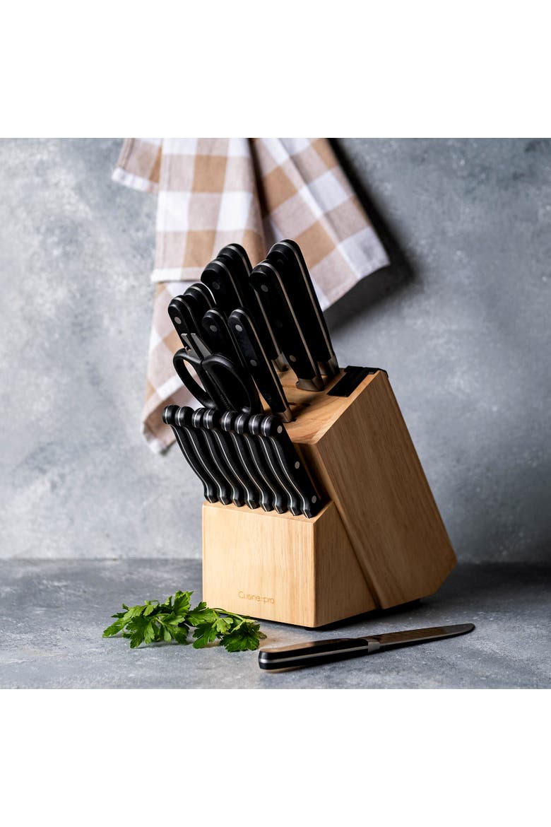SABRE 20-Piece Knife Block, Alternate, color, Black