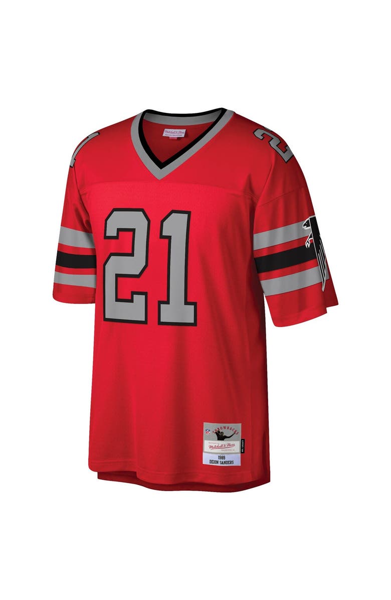 Mitchell & Ness Men's Mitchell & Ness Deion Sanders Red Atlanta Falcons Legacy Replica Jersey, Alternate, color, Red