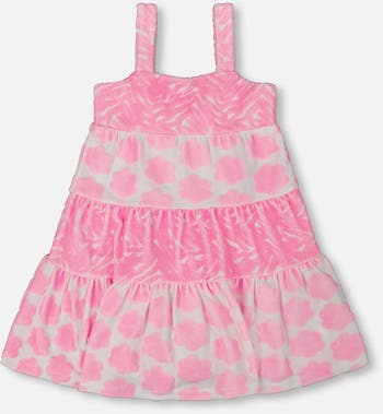 Deux Par Deux Hooded Terry Beach Dress - Candy Pink
