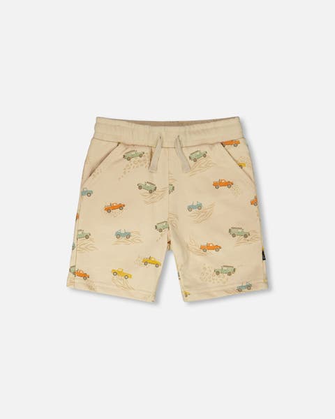 Elastic Waist Jeep Print French Terry Shorts (Baby)