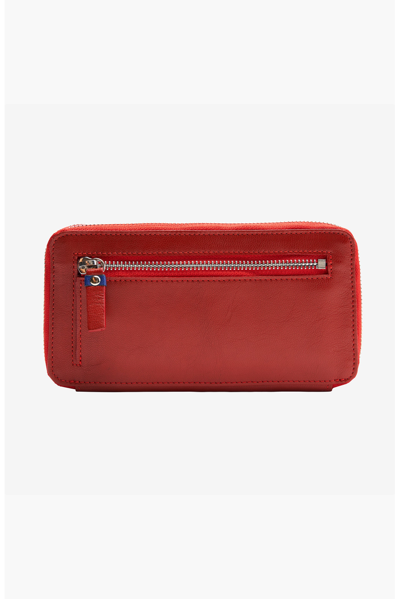 Siam Double Zip Wallet, Alternate, color, Red / Marine