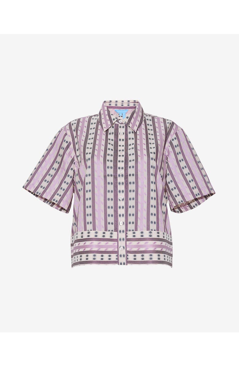 Draper James Short Sleeve Cropped Button Down, Main, color, 