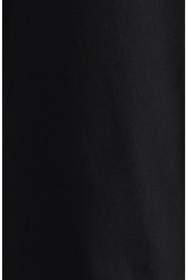 Crop Short Sleeve Cotton Poplin Button-Up Shirt, Alternate, color, BLACK