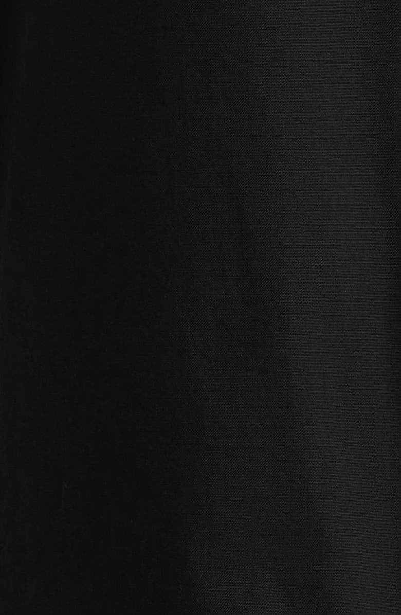 Topman Crop Short Sleeve Cotton Poplin Button-Up Shirt, Alternate, color, Black